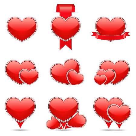 Red hearts on white background, vector eps10 illustration Stock Photo - Budget Royalty-Free & Subscription, Code: 400-07266732