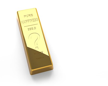 simsearch:400-04227935,k - Gold bar Isolated on the White Background. Labeled with Pure Happines? Photographie de stock - Aubaine LD & Abonnement, Code: 400-07260446
