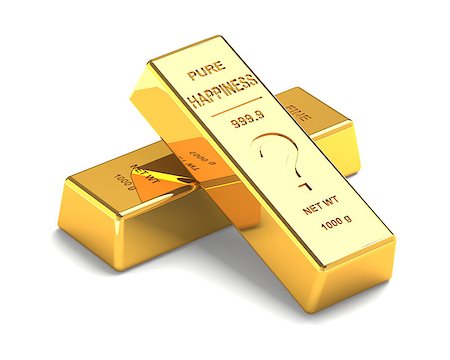 simsearch:400-04227935,k - Set of Gold bars Isolated on the White Background. Labeled with Pure Happines? Photographie de stock - Aubaine LD & Abonnement, Code: 400-07260449