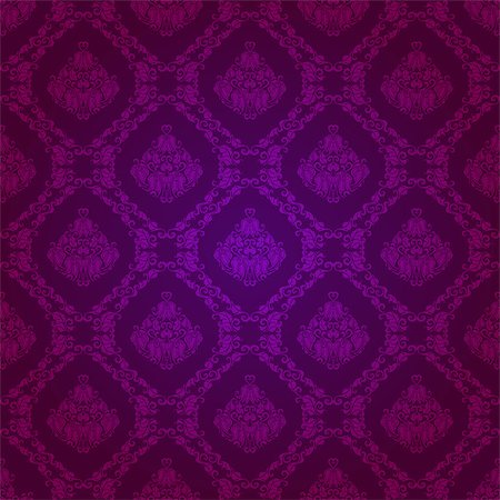 simsearch:400-05888512,k - Damask seamless floral pattern. Royal wallpaper. Flowers on a purple background. EPS 10 Stock Photo - Budget Royalty-Free & Subscription, Code: 400-07260508