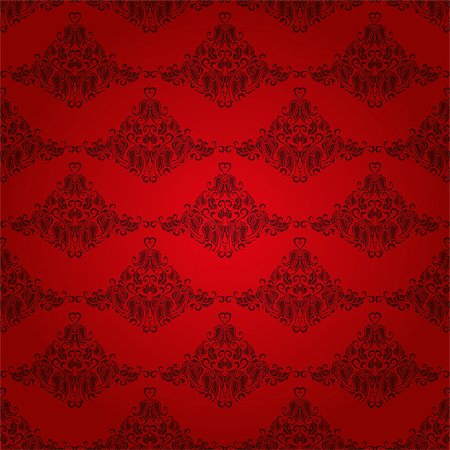 simsearch:400-05888512,k - Damask seamless floral pattern. Royal wallpaper. Flowers on a red background. EPS 10 Stock Photo - Budget Royalty-Free & Subscription, Code: 400-07260509