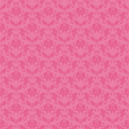 simsearch:400-05888512,k - Damask seamless floral pattern. Flowers on a pink background. Vector illustration. Stock Photo - Budget Royalty-Free & Subscription, Code: 400-07260511