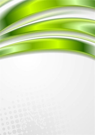 Bright green vector waves grunge design Stock Photo - Budget Royalty-Free & Subscription, Code: 400-07261876