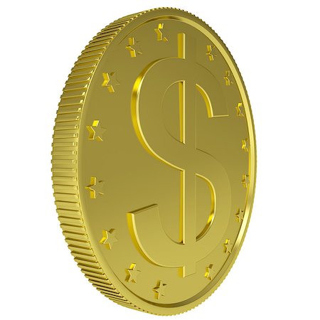 simsearch:400-04365987,k - Gold dollar. Isolated render on a white background Photographie de stock - Aubaine LD & Abonnement, Code: 400-07262814