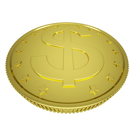 simsearch:400-04365987,k - Gold dollar. Isolated render on a white background Photographie de stock - Aubaine LD & Abonnement, Code: 400-07263328