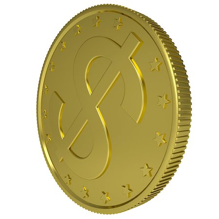 simsearch:400-04365987,k - Gold dollar. Isolated render on a white background Photographie de stock - Aubaine LD & Abonnement, Code: 400-07263341