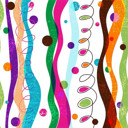 Seamless grungy pattern with colorful strips and balls (vector eps 10) Foto de stock - Super Valor sin royalties y Suscripción, Código: 400-07263356