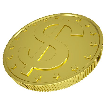 simsearch:400-04365987,k - Gold dollar. Isolated render on a white background Photographie de stock - Aubaine LD & Abonnement, Code: 400-07263363