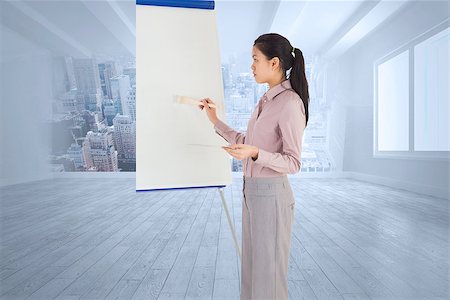digital light building - Businesswoman painting on an easel against city scene in a room Stock Photo - Budget Royalty-Free & Subscription, Code: 400-07277626