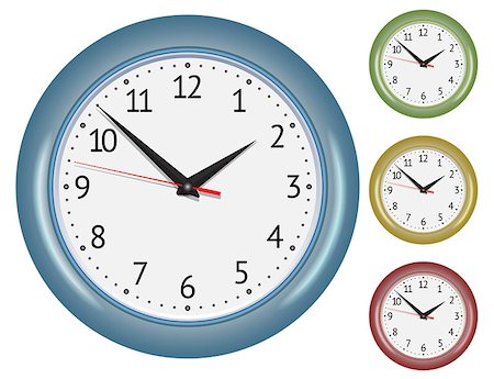 simsearch:400-07977470,k - Set of wall mechanical clocks. Vector illustration Stock Photo - Budget Royalty-Free & Subscription, Code: 400-07272635