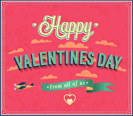 Valentines day typographic design. Vector illustration. Stock Photo - Budget Royalty-Free & Subscription, Code: 400-07272654