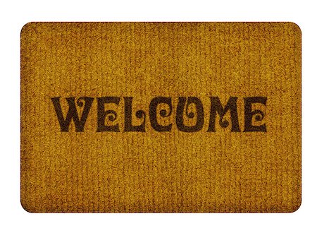 Brown welcome carpet, welcome doormat carpet isolated on white. Stock Photo - Budget Royalty-Free & Subscription, Code: 400-07288470