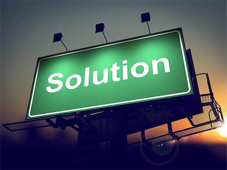 simsearch:400-05744172,k - Solution - Green Billboard on the Rising Sun Background. Stock Photo - Budget Royalty-Free & Subscription, Code: 400-07294564