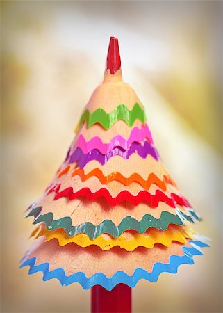 pencil crayon - tree made â??â??of colored pencil shavings Foto de stock - Super Valor sin royalties y Suscripción, Código: 400-07295417