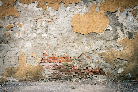 Old weathered wall of bricks and a ground Stock Photo - Budget Royalty-Free & Subscription, Code: 400-07296208