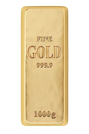 golden bar. Isolated on white. Stock Photo - Budget Royalty-Free & Subscription, Code: 400-07297914