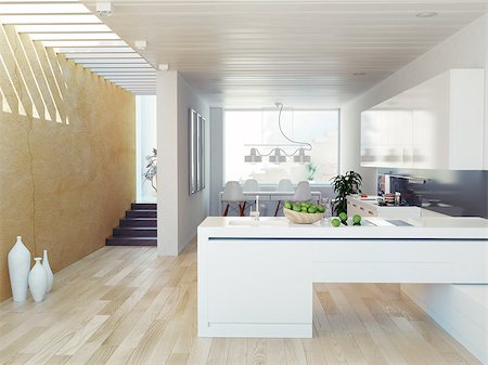 suburban kitchen - Luxurious kitchen interior.contemporary design concept Stock Photo - Budget Royalty-Free & Subscription, Code: 400-07298643
