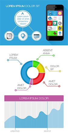 simsearch:400-06880792,k - Ui, infographics and web elements including flat design. Vector illustration. Stock Photo - Budget Royalty-Free & Subscription, Code: 400-07299819