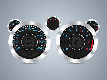 scalable - Cool new dashboard design with shiny metallic elements Foto de stock - Super Valor sin royalties y Suscripción, Código: 400-07299922