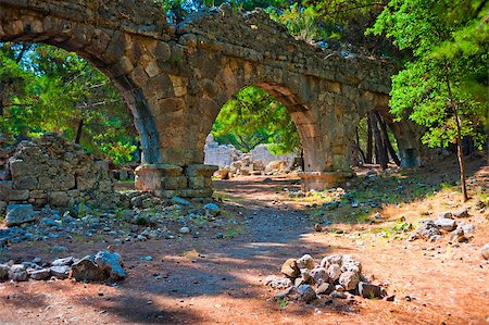 simsearch:400-06642892,k - Aqueduct ruins in the ancient city of Phaselis Stock Photo - Budget Royalty-Free & Subscription, Code: 400-07299955