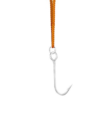 decoy - Shiny fishing hook on white background. Stock Photo - Budget Royalty-Free & Subscription, Code: 400-07290100