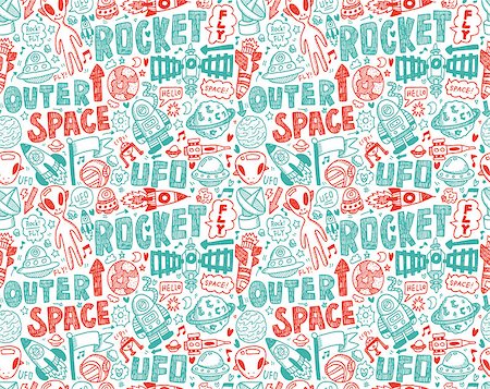 simsearch:400-06096808,k - seamless doodle space pattern Stock Photo - Budget Royalty-Free & Subscription, Code: 400-07290661