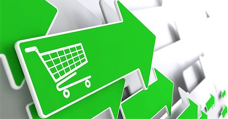 simsearch:700-01163575,k - Icon of Shopping Cart on Green Arrow on a Grey Background. Stock Photo - Budget Royalty-Free & Subscription, Code: 400-07291670