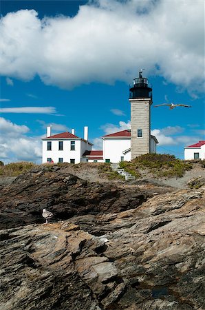 sentinel - Beavertail Lighthouse is one of Rhode Island's favorite places to visit with its unique rocky coastline. Stock Photo - Budget Royalty-Free & Subscription, Code: 400-07291778