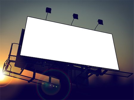 empty billboard advertising - Blank Billboard on the Rising Sun Background for Your Advertisement. Stock Photo - Budget Royalty-Free & Subscription, Code: 400-07292320