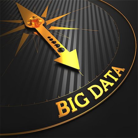 Big Data Concept. Golden Compass Needle on a Black Field Pointing to the "Big Data" Words. Stock Photo - Budget Royalty-Free & Subscription, Code: 400-07292387