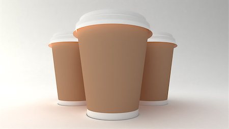simsearch:400-05336522,k - Coffee cups on white background. Stock Photo - Budget Royalty-Free & Subscription, Code: 400-07293078