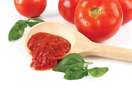 close up of tomato sauce on white background Stock Photo - Budget Royalty-Free & Subscription, Code: 400-07304810