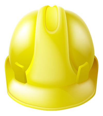 engineers hat cartoon - Illustration of a yellow hard hat safety helmet like those worn by construction workers Stock Photo - Budget Royalty-Free & Subscription, Code: 400-07305813