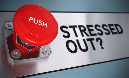 reduction - Stressed out text with urgency push button with blur effect, Concept for stress management. Stock Photo - Budget Royalty-Free & Subscription, Code: 400-07306370