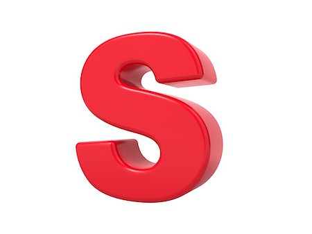 s letter designs - Red 3D Plastic Letter S Isolated on White. Stock Photo - Budget Royalty-Free & Subscription, Code: 400-07306685