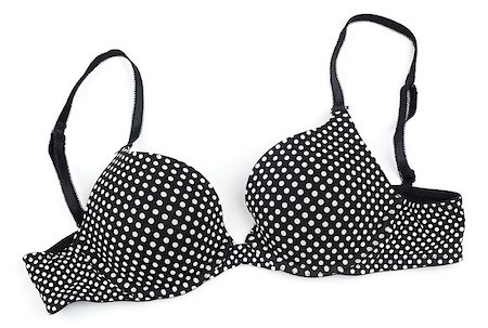 simsearch:400-04313375,k - Black bra with polka dot isolated on white background Photographie de stock - Aubaine LD & Abonnement, Code: 400-07307777