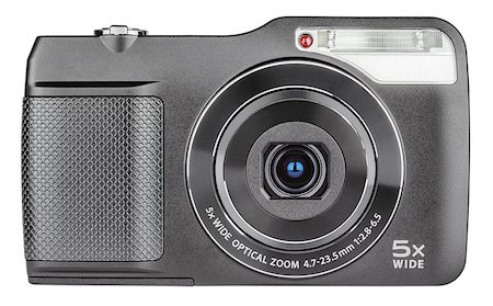 simsearch:400-04294580,k - Digital compact camera with open lens isolated on white with clipping path Stock Photo - Budget Royalty-Free & Subscription, Code: 400-07307853