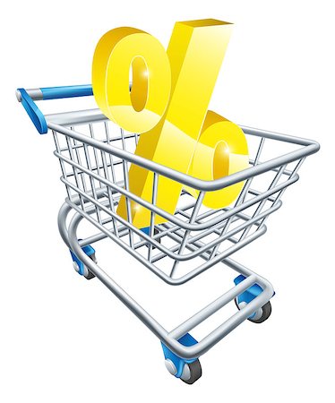 shop cart cash - Percentage trolley concept of percent sign in a supermarket shopping cart or trolley, shopping for best APR or mortgage rate or loan etc. Stock Photo - Budget Royalty-Free & Subscription, Code: 400-07307990