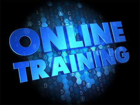 simsearch:400-06744483,k - Online Training - Blue Color Text on Dark Digital Background. Stock Photo - Budget Royalty-Free & Subscription, Code: 400-07309106