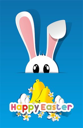 font design background - Happy Easter Greeting Card with Cartoon Rabbit vector illustration Stock Photo - Budget Royalty-Free & Subscription, Code: 400-07309350