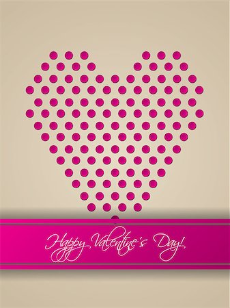simsearch:400-05897213,k - Valentine greeting card design with heart shaped from dots Stock Photo - Budget Royalty-Free & Subscription, Code: 400-07309573