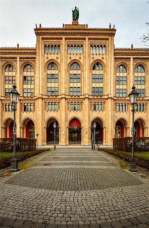 simsearch:400-07309915,k - Facade of Government Building of Upper Bavaria at Maximilian Street, Built by King Max II in Munich, Germany Stock Photo - Budget Royalty-Free & Subscription, Code: 400-07309918