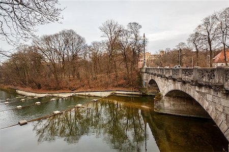 simsearch:400-07309915,k - Maximilian Bridge over Isar River in Munich, Upper Bavaria, Germany Stock Photo - Budget Royalty-Free & Subscription, Code: 400-07309919