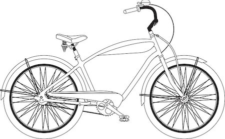 simsearch:400-08938779,k - Retro bicycle. Vector Stock Photo - Budget Royalty-Free & Subscription, Code: 400-07300074