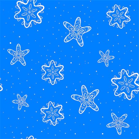 simsearch:400-08491819,k - Seamless blue winter background with white snowflakes and snow Photographie de stock - Aubaine LD & Abonnement, Code: 400-07300388