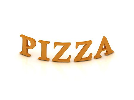 simsearch:400-04479187,k - PIZZA sign with orange letters on isolated white background Stock Photo - Budget Royalty-Free & Subscription, Code: 400-07300928