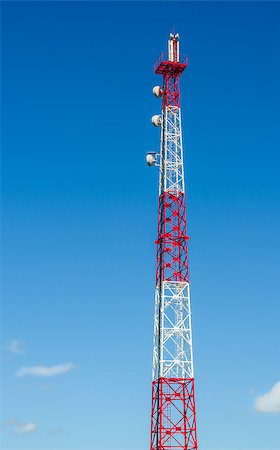 radio wave - Communications Tower against Blue Sky, Gsm transmitter Stock Photo - Budget Royalty-Free & Subscription, Code: 400-07302049