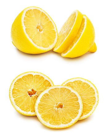 simsearch:400-04716078,k - Slices of lemon isolated on white background Stock Photo - Budget Royalty-Free & Subscription, Code: 400-07302054