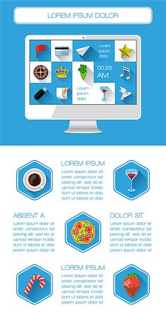 simsearch:400-06880792,k - Ui, infographics and web elements including flat design. Vector illustration. Stock Photo - Budget Royalty-Free & Subscription, Code: 400-07302441