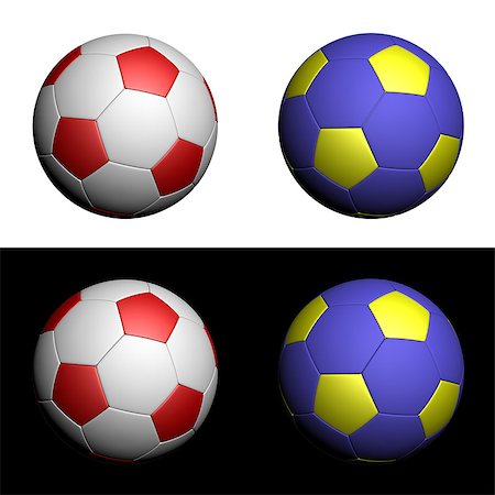 Football championship soccer ball with Poland and Ukraine national colors - white, red, yellow and blue; isolated on white and black background. Stock Photo - Budget Royalty-Free & Subscription, Code: 400-07302773